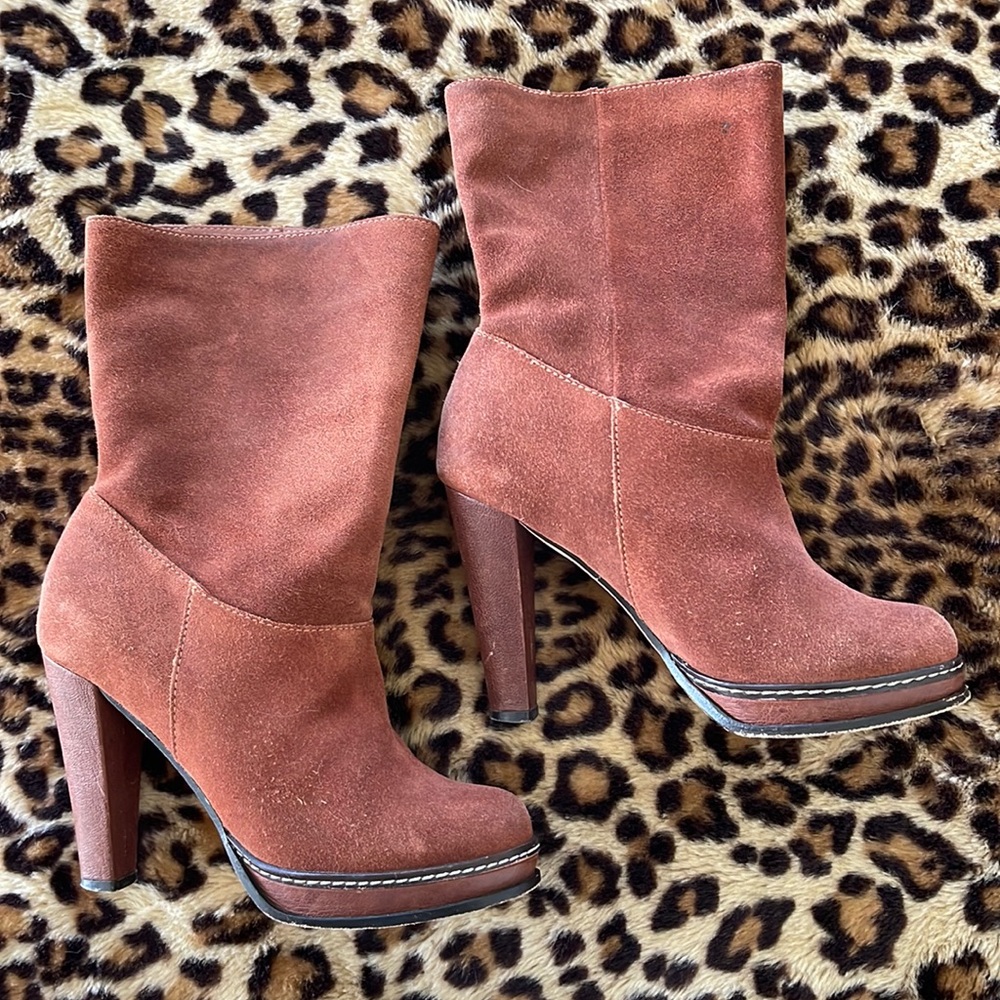Cole Haan Brown Suede Platform Boot 5
